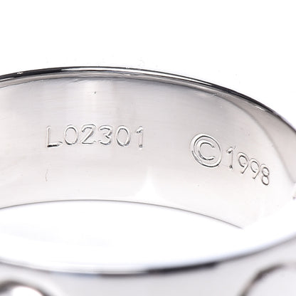 Cartier 18K White Gold 3 Diamond 5.5mm LOVE Ring 47 4.25 5 of 6