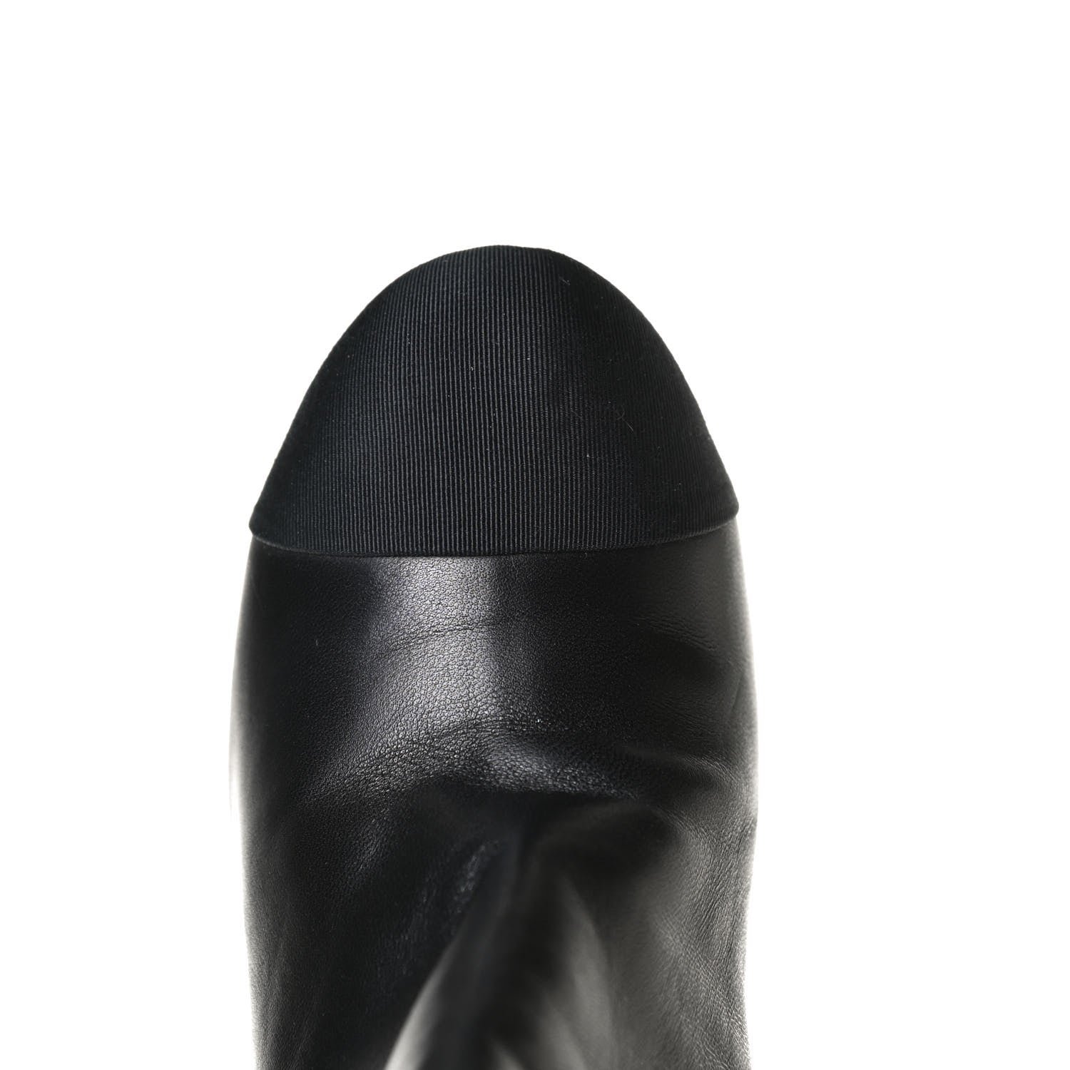 Chanel Lambskin Grossgrain Pearl Cap Toe Boots 35 Black 13 of 14
