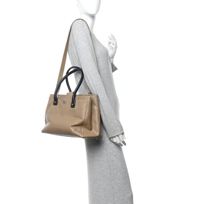 Chanel Calfskin Cerf Executive Shopper Tote Beige Black 2 of 15
