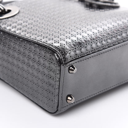 Christian Dior Metallic Patent Micro-Cannage Mini Lady Dior Onyx Black 8 of 11
