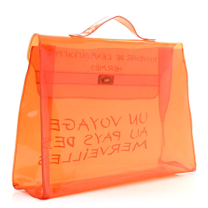 Hermes Vinyl Souvenir De L'Exposition Kelly Orange 3 of 12