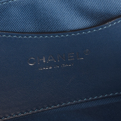 Chanel Iridescent Calfskin Medium Just Mademoiselle Bowler Blue 7 of 8