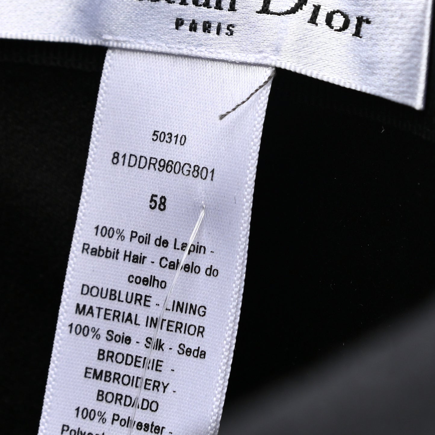 Felt Dior Hat 58 Black