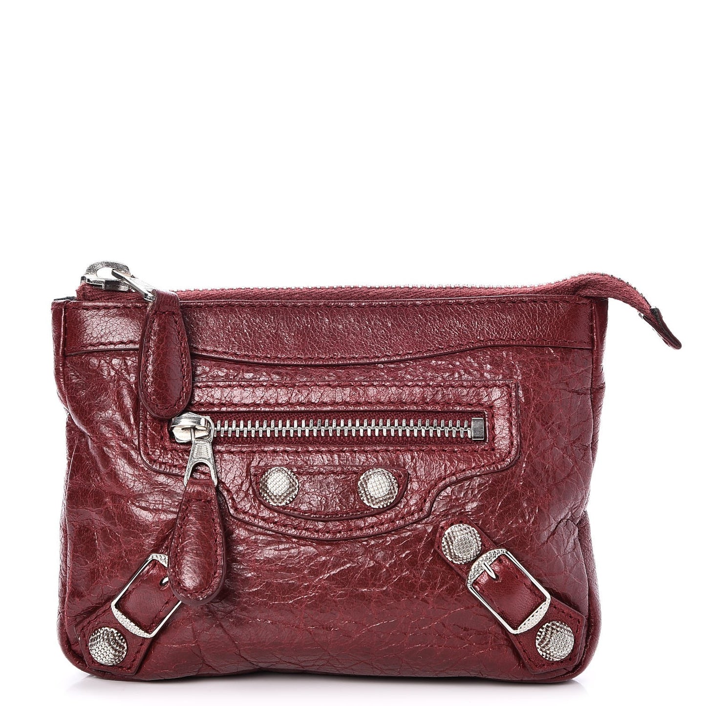Agneau Giant 12 Silver Hardware M Porte-Monnaie Coin Purse Rouge Cerise