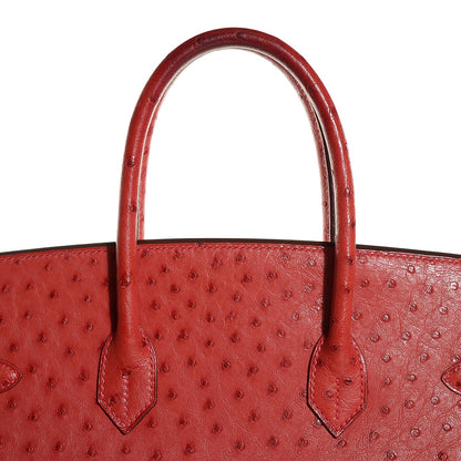 Hermes Ostrich Birkin 35 Rouge Vif 18 of 27