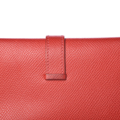 Hermes Epsom Bearn Gusset Wallet Rouge Casaque 9 of 9