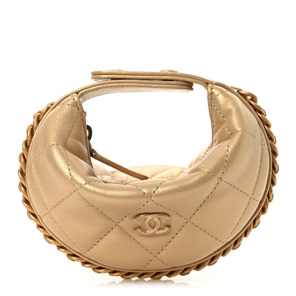 Chanel Metallic Lambskin Quilted Chain Around Mini Pouch Gold 1 of 11