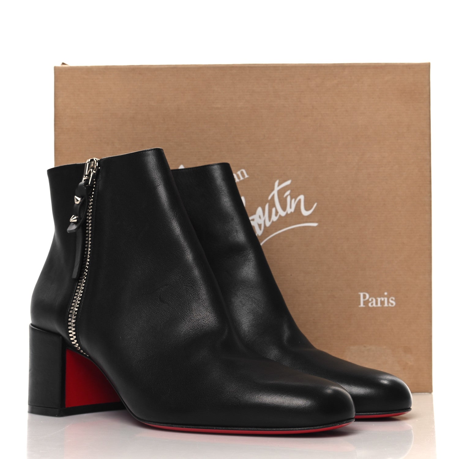 Christian Louboutin Calfskin Ziptotal 55 Ankle Boots 41.5 Black 9 of 9