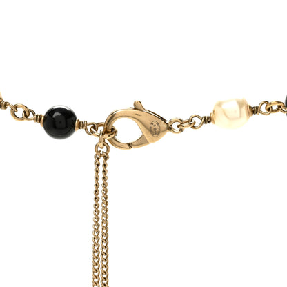 Chanel Pearl Bead CC Long Necklace Black 5 of 5