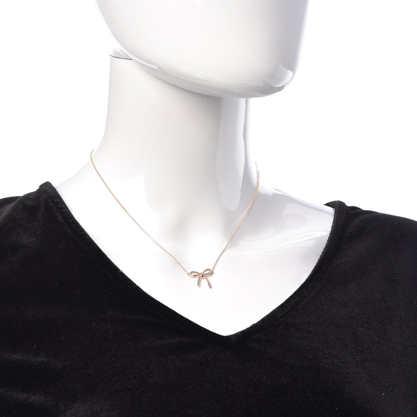 18K Yellow Gold Mini Bow Pendant Necklace