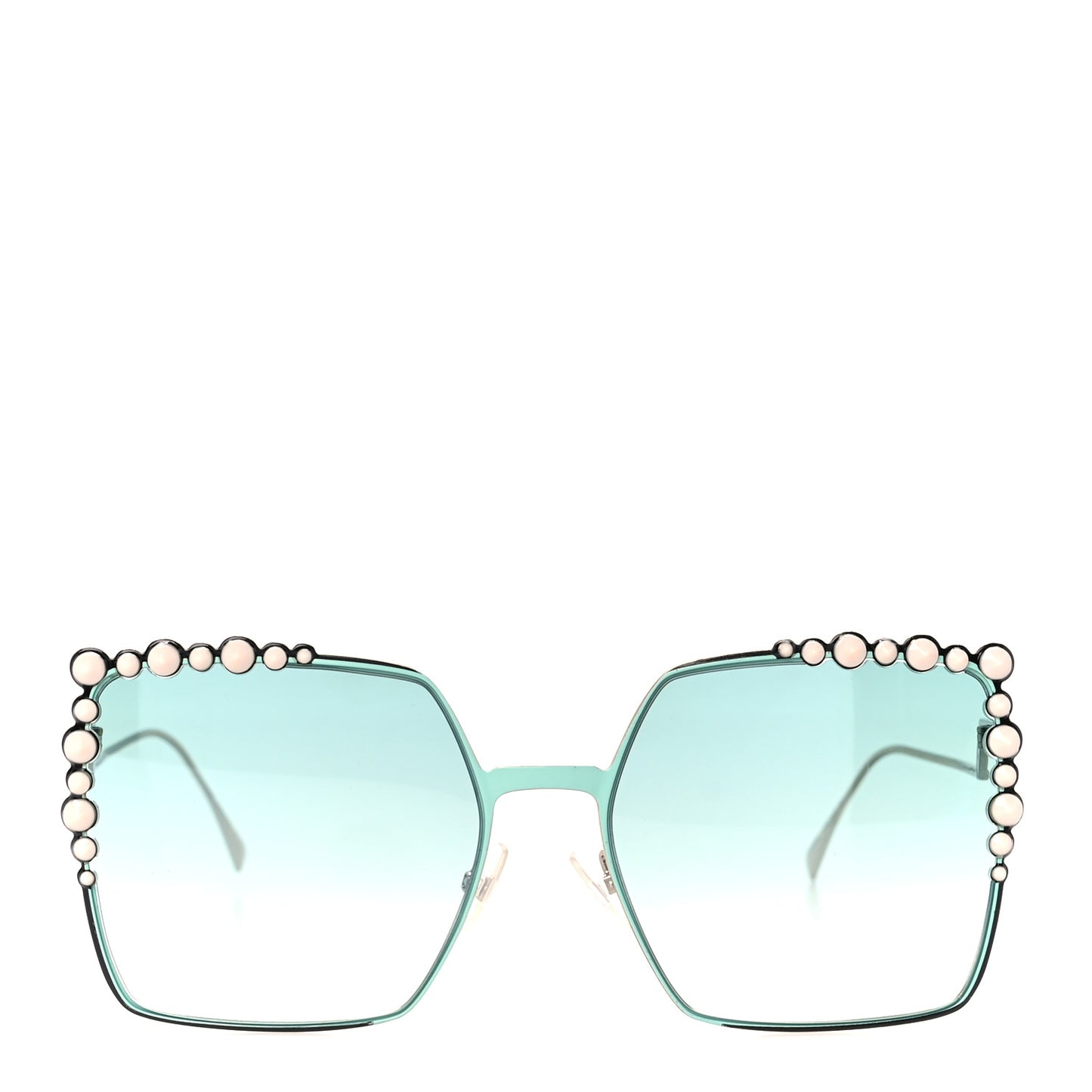 Metal Dots Square Sunglasses FF 0259/S Green Palladium