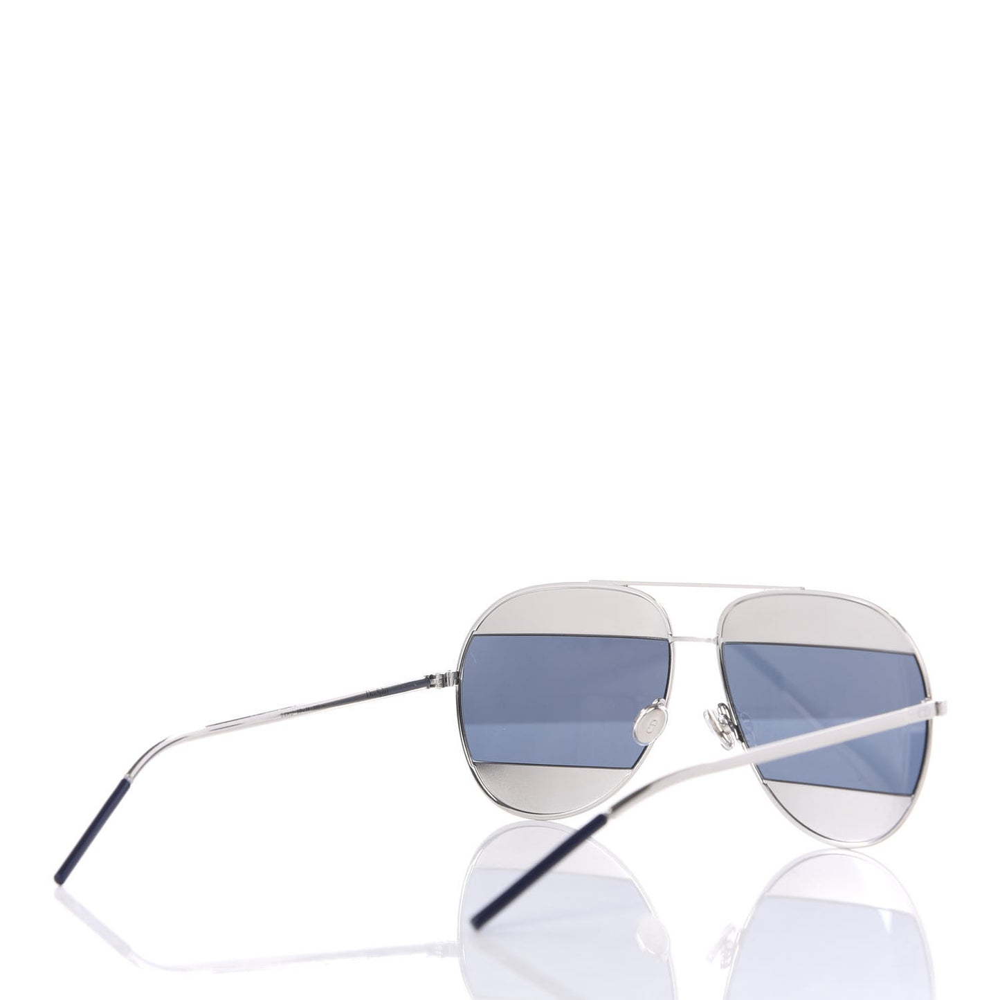 Split 1 Aviator Sunglasses Silver Blue