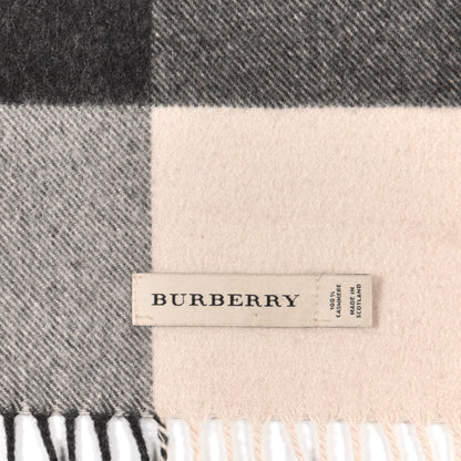 Burberry Cashmere Giant Check Fringe Scarf Stone 4 of 4