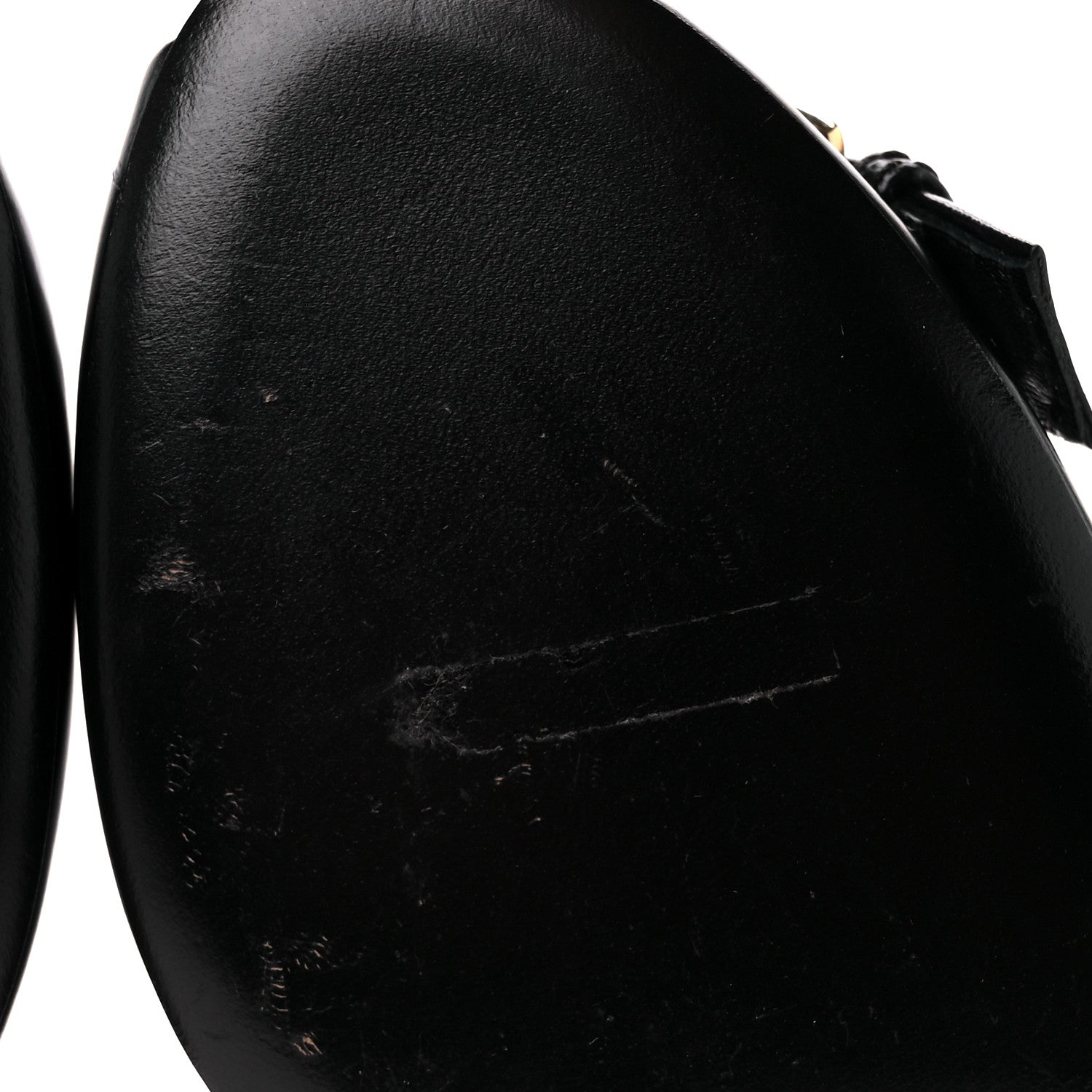 Louis Vuitton LOUIS VUITTON Smooth Calfskin Buckle Peep Toe Pumps 36 Black 6 of 9