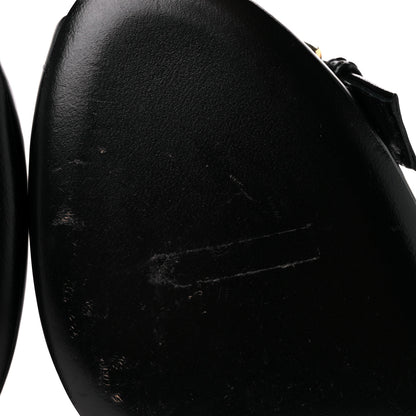 Louis Vuitton LOUIS VUITTON Smooth Calfskin Buckle Peep Toe Pumps 36 Black 6 of 9