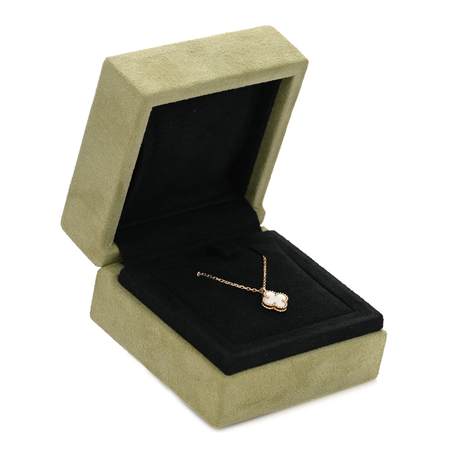 18K Yellow Gold Mother of Pearl Sweet Alhambra Pendant Necklace