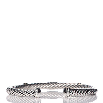 David Yurman Sterling Silver 14K Yellow Gold Citrine Rhodolite 5mm Renaissance Bracelet 3 of 5