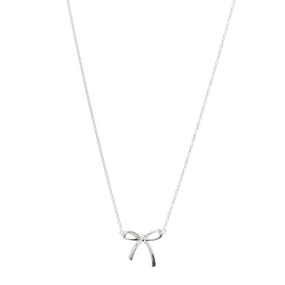 Tiffany Sterling Silver Bow Pendant Necklace 1 of 6