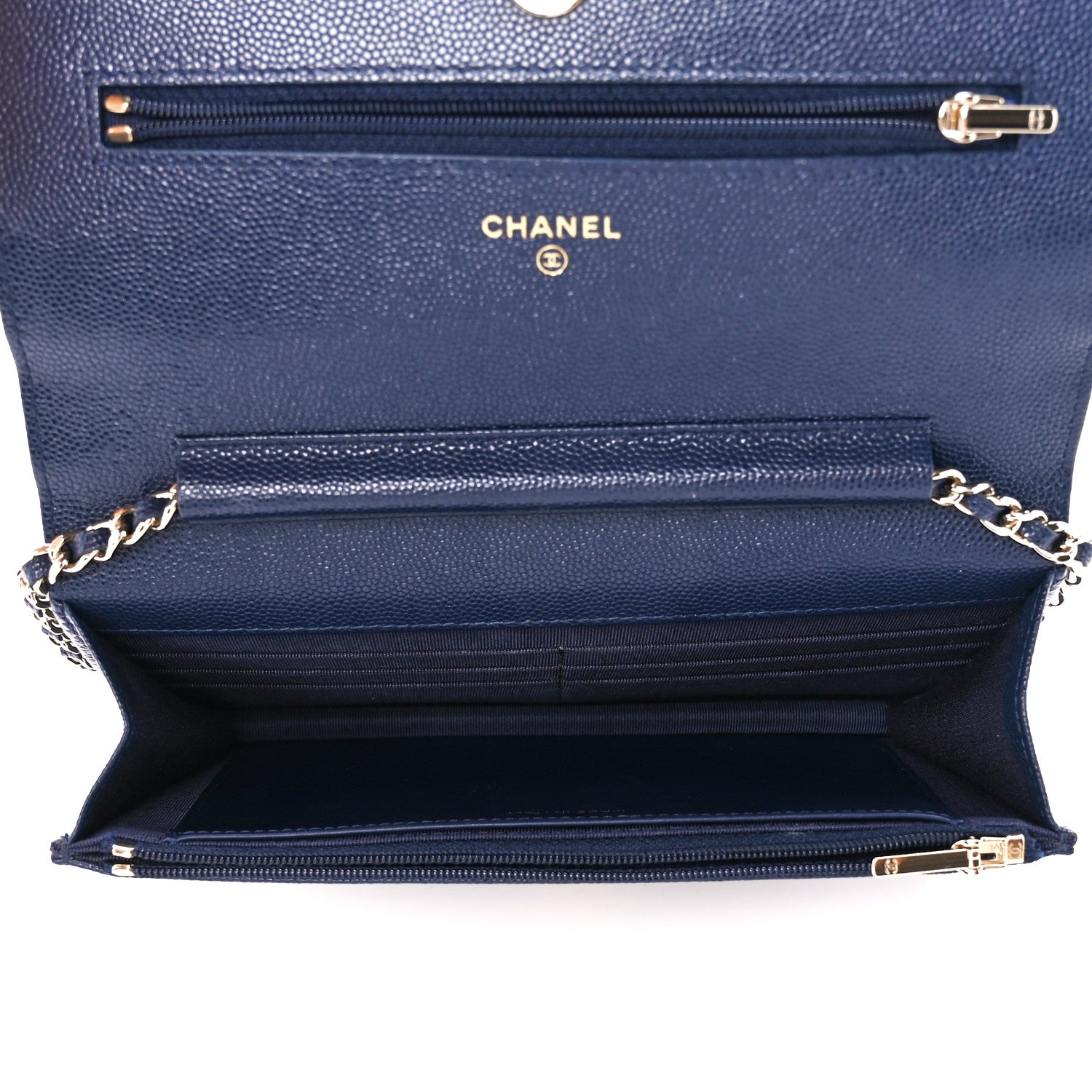 Chanel Caviar Quilted Wallet on Chain WOC Navy Blue 5 of 12