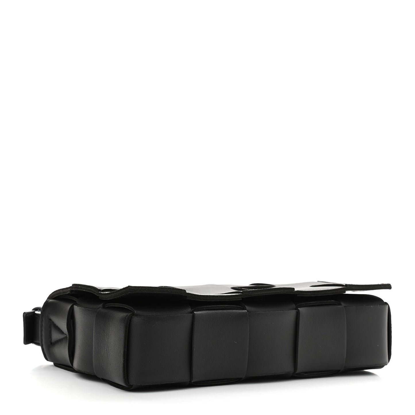 Lambskin Maxi Intrecciato Cassette Crossbody Bag Black
