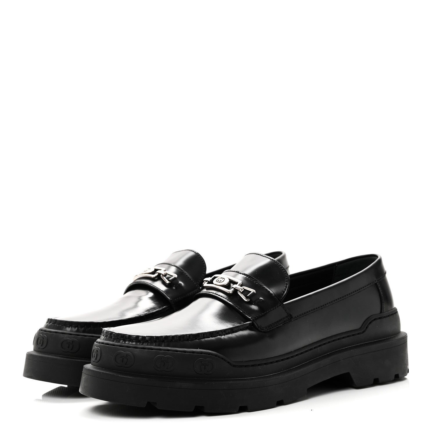 Gucci Sherlin Millennial Ribot Mens Platform Loafers 10 Black 4 of 9
