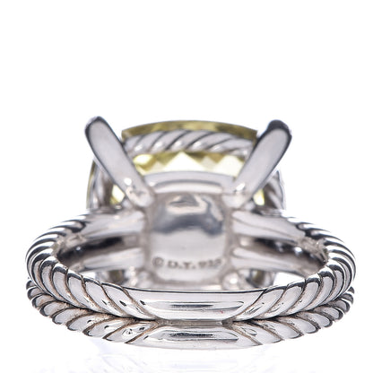 David Yurman Sterling Silver Diamond Lemon Citrine 14mm Chatelaine Ring 54 7 3 of 5