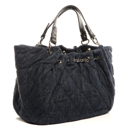 Chanel Denim Quilted Stretch Spirit Large Cabas Tote Blue 3 of 6
