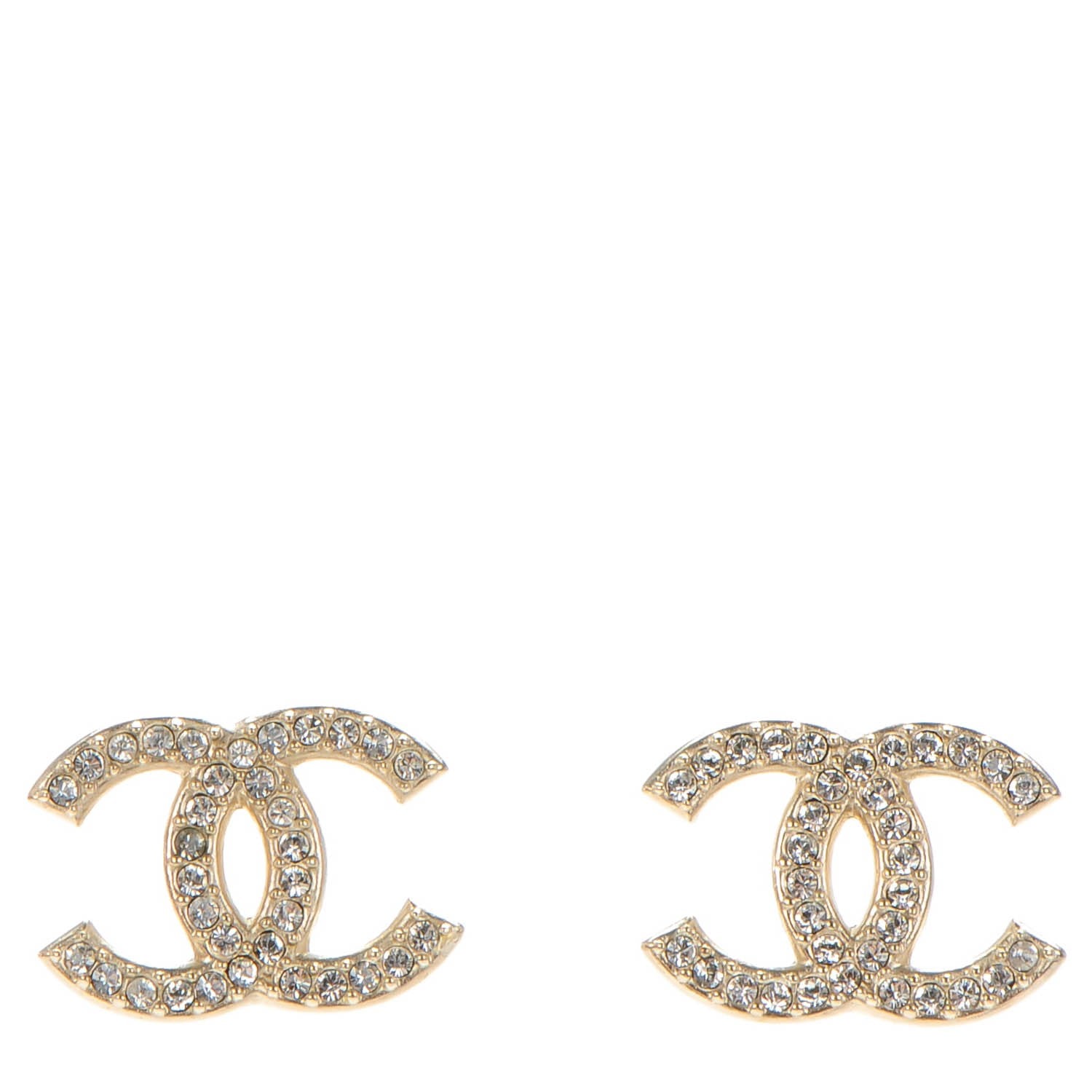 Chanel Crystal CC Earrings Silver 1 of 5