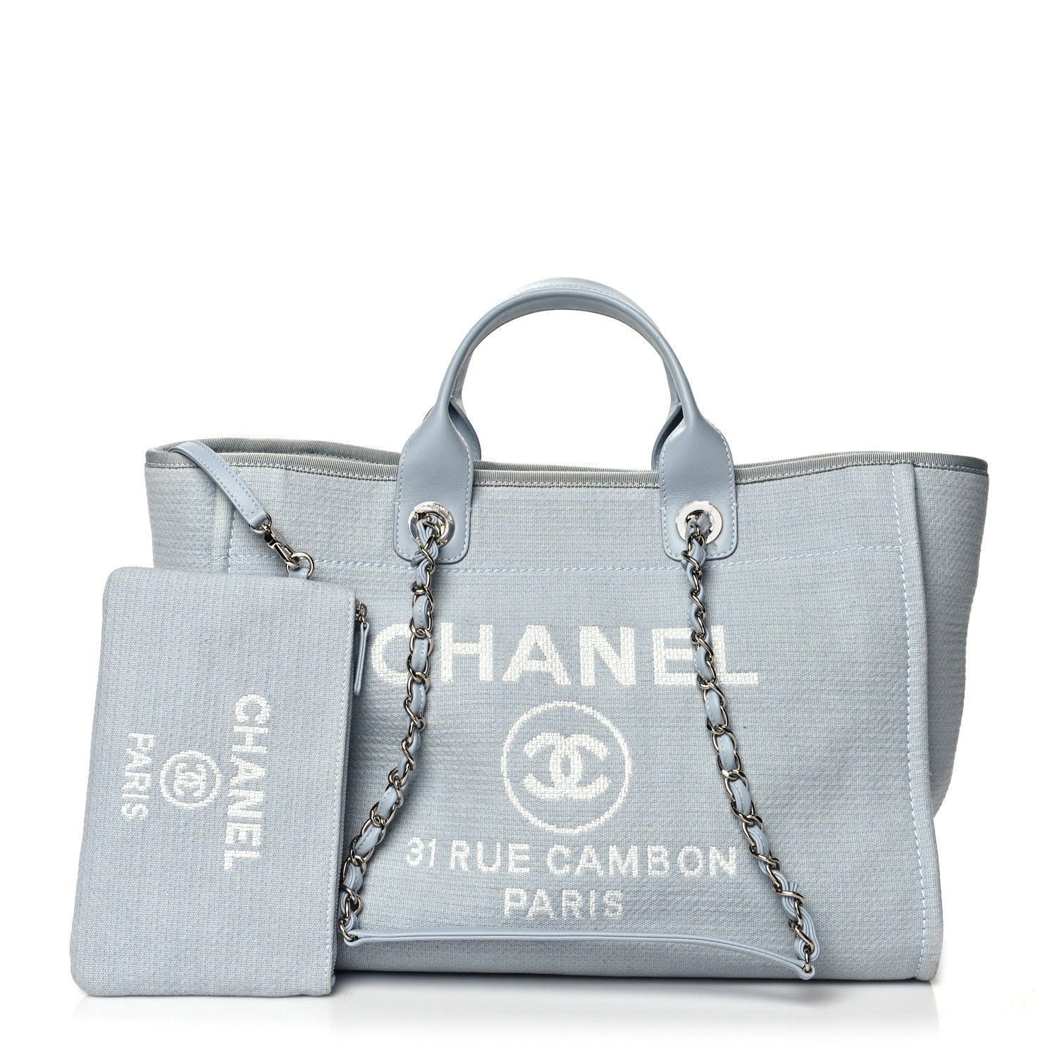 Chanel Mixed Fibers Medium Deauville Tote Grey 1 of 12