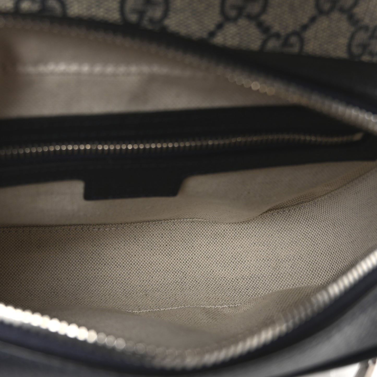 GG Supreme Monogram Textured Dollar Calfskin Web Studded Mini Ophidia Flap Shoulder Bag Beige Blue