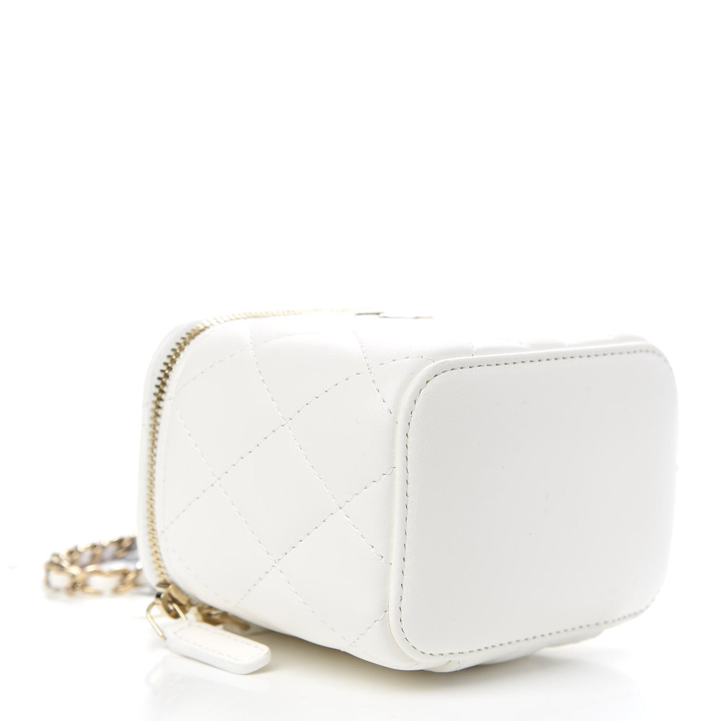 Lambskin Quilted My Chanel Lady Vanity Case With Chain White