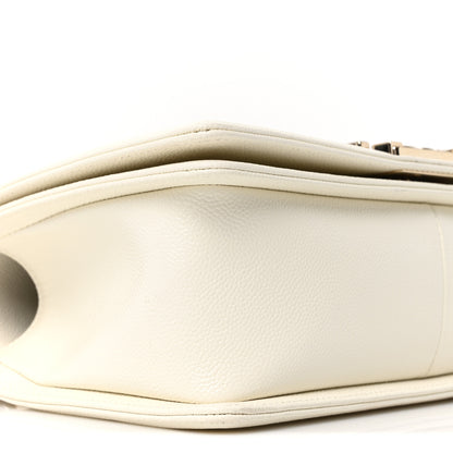 Chanel Caviar Quilted Medium Boy Flap White 9 of 10