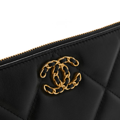 Chanel Lambskin Quilted Small Chanel 19 Pouch Black 8 of 9