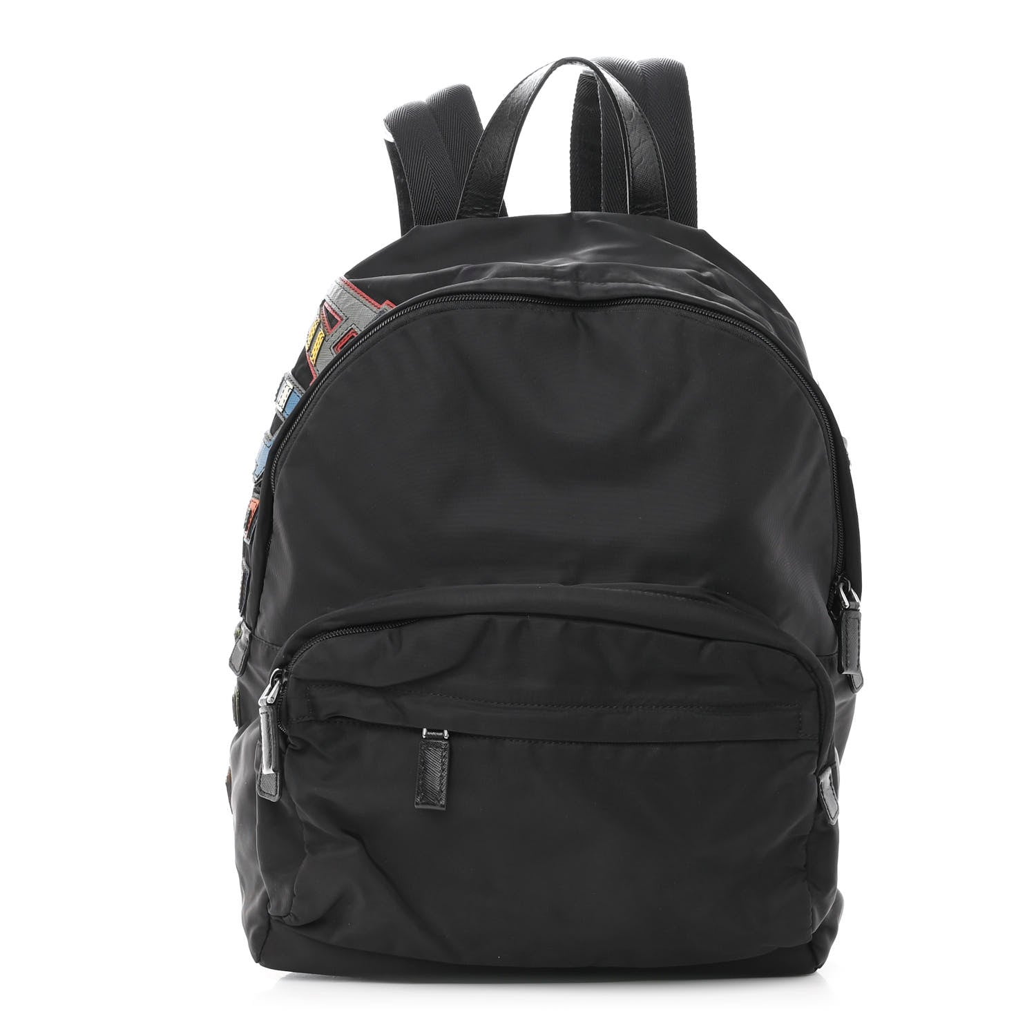 Prada Nylon Tessuto Logo Patch Backpack Black 1 of 10