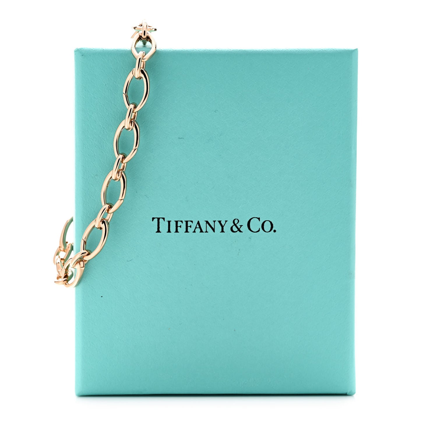 18K Rose Gold Clasping Oval Link Bracelet