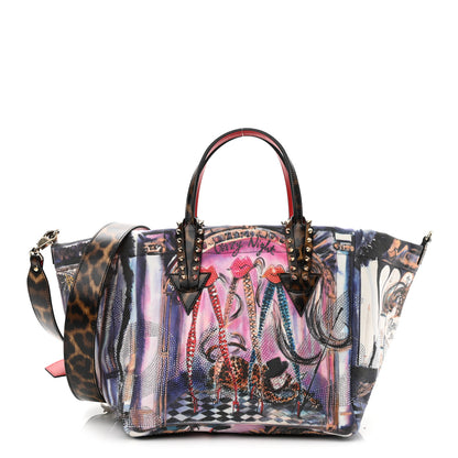 Christian Louboutin Neoprene Cabaraparis Spikes Small Tote Leopard Multicolor 1 of 9