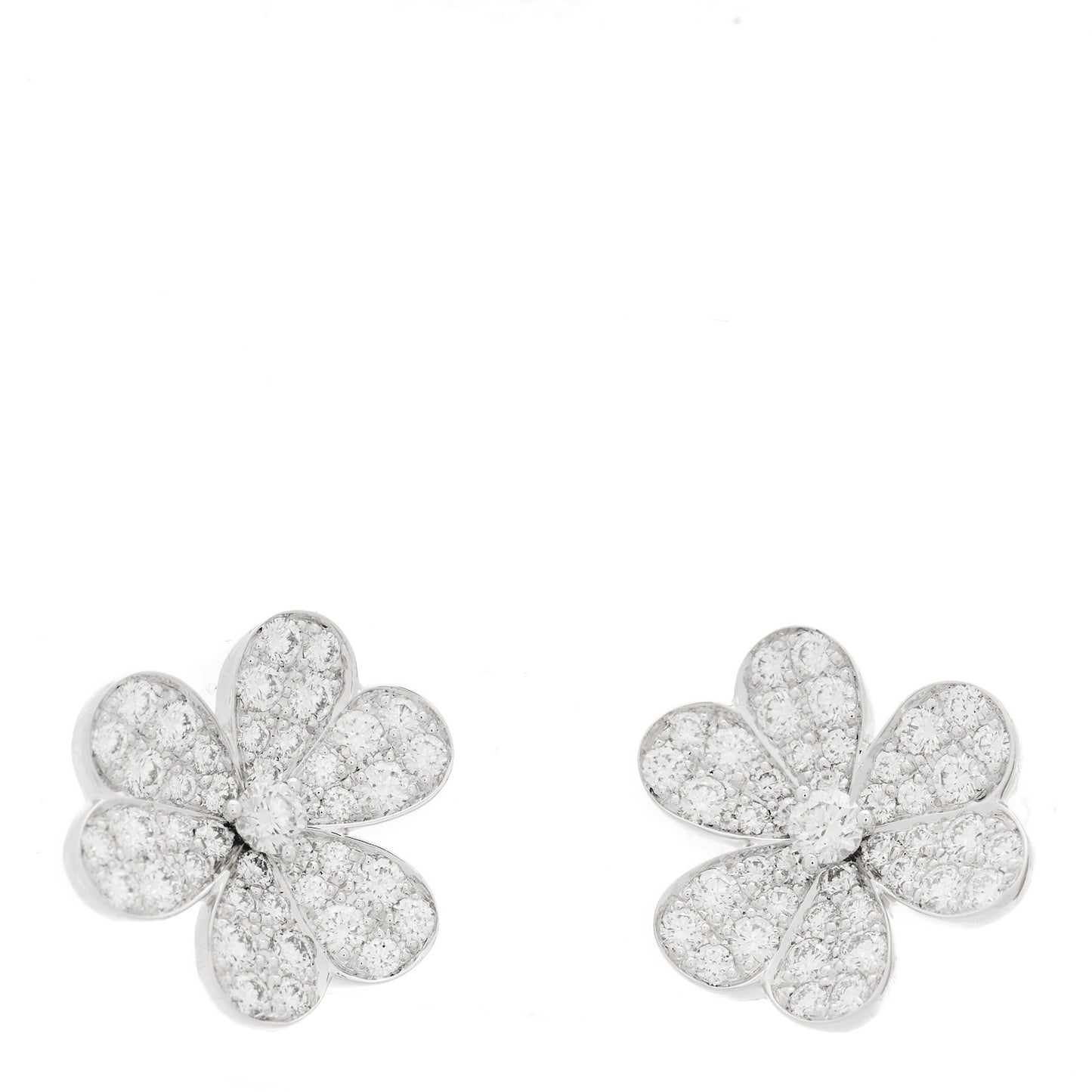 18K White Gold Diamond Small Frivole Pave Earrings