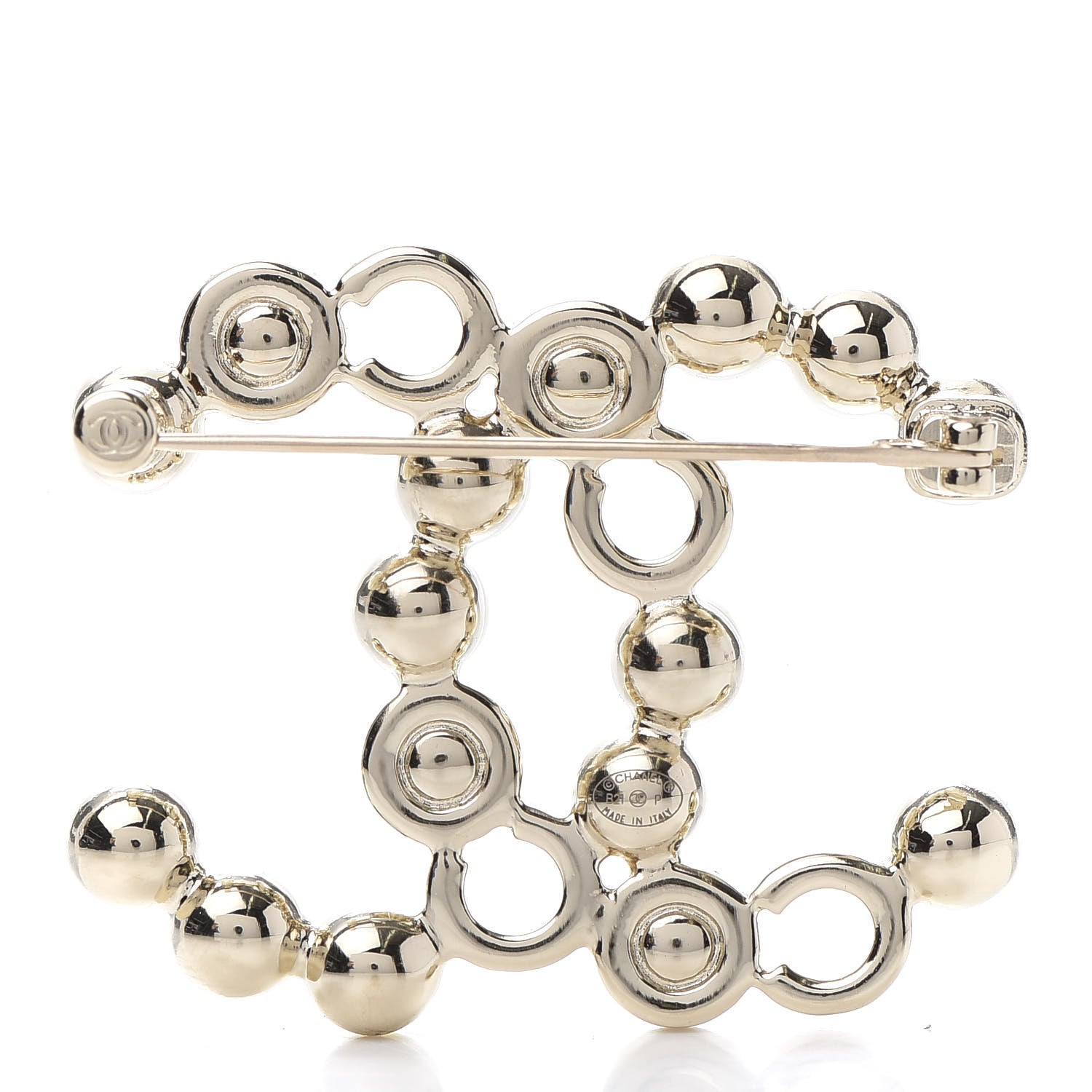 Chanel Pearl Coco CC Brooch Gold 3 of 5