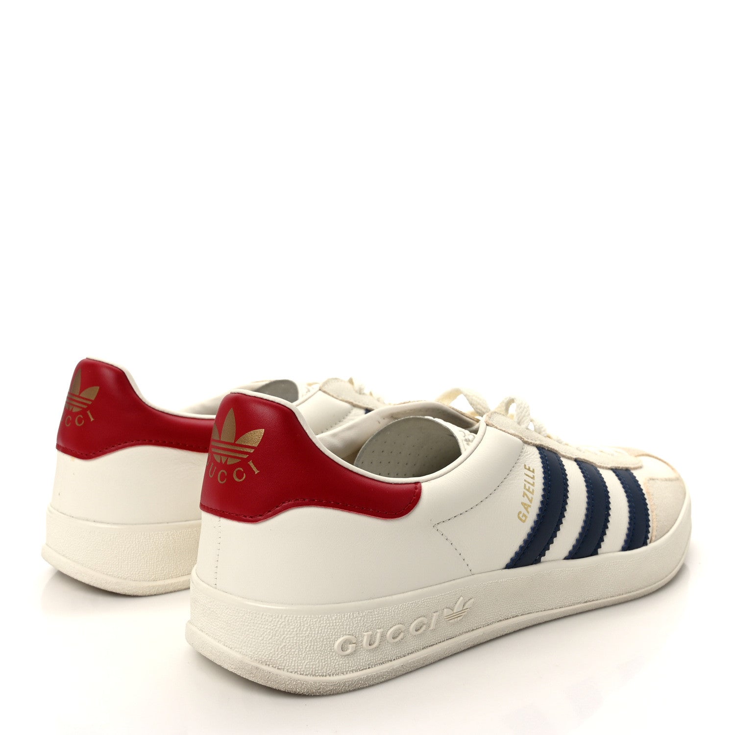 Gucci X ADIDAS Suede Madeira Demetra Mens Gazelle Sneakers 11.5 Mystic White Off White Blue Agata 4 of 10