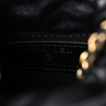 Chanel Calfskin Quilted Mini Drawstring Bucket Bag Black 6 of 9
