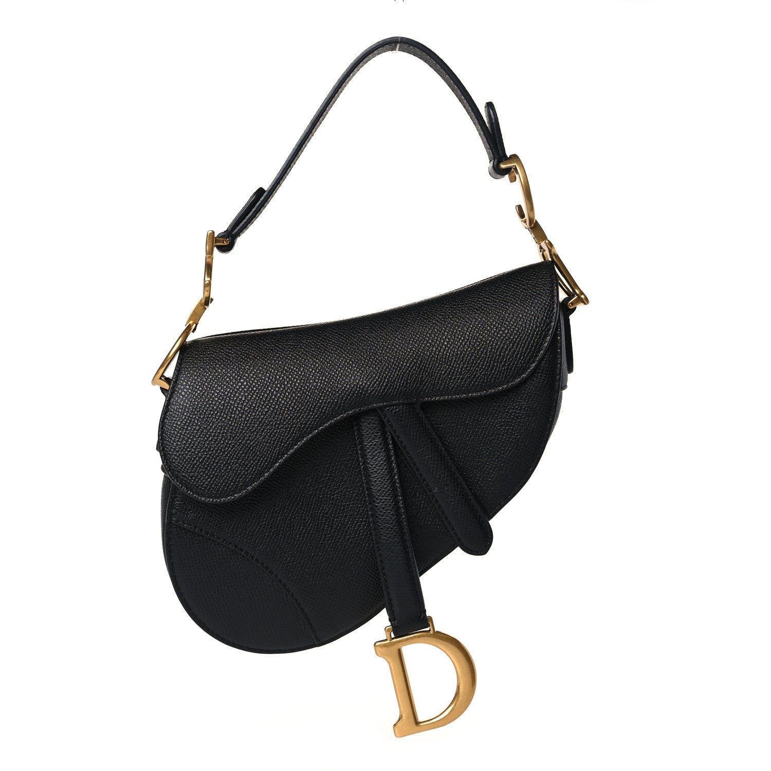 Christian Dior Grained Calfskin Mini Saddle Bag Black 1 of 8