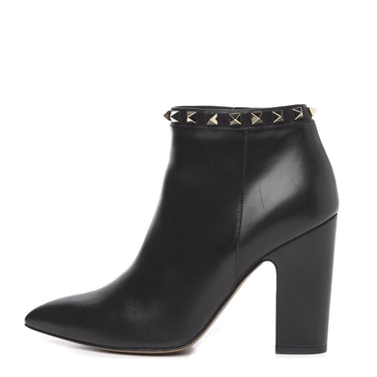 Valentino Garavani Calfskin Rockstud 100mm Ankle Boots 37.5 Black 1 of 11