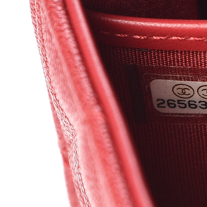 Chanel Caviar Quilted Boy Flap Wallet Red 8 of 9