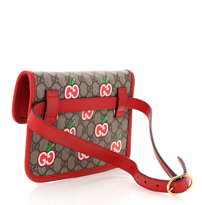 Gucci GG Supreme Monogram Apple Interlocking G Belt Bag Beige Multicolor Lobster Red 3 of 11