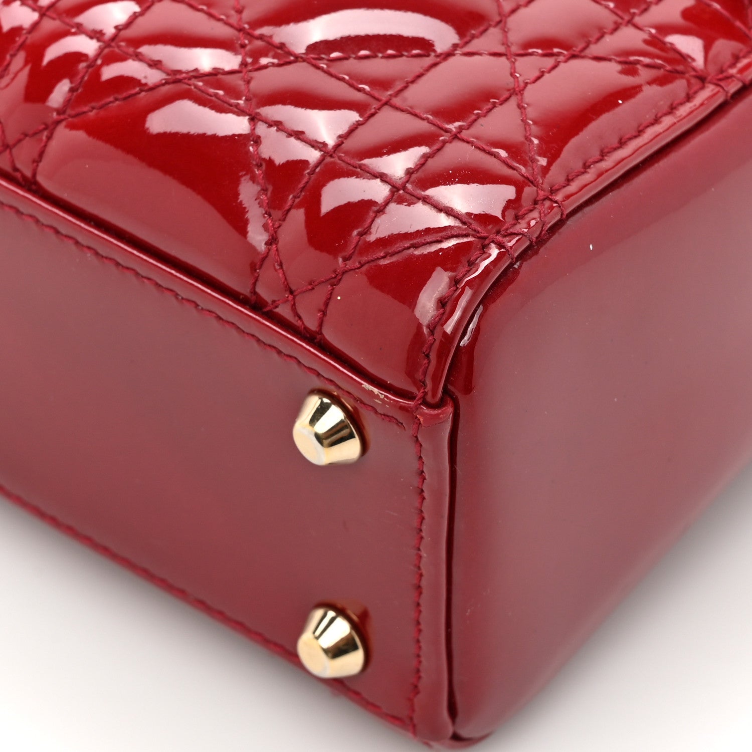 Christian Dior Patent Cannage Mini Lady Dior Red 11 of 12