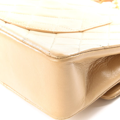 Chanel Lambskin Quilted Medium Double Flap Beige 8 of 12