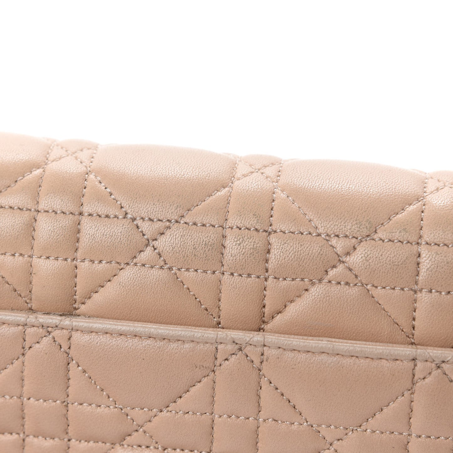 Lambskin Cannage Miss Dior Promenade Pouch Beige