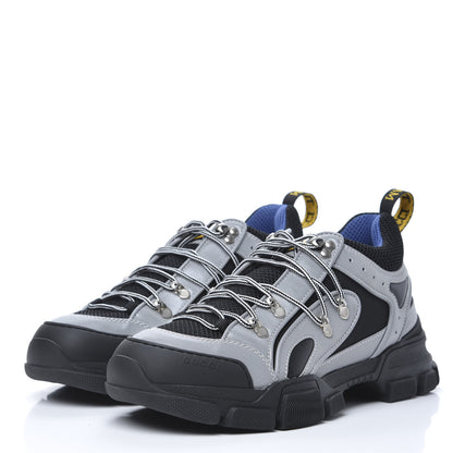 Gucci X SEGA Mesh Technical Canvas Calfskin Reflective Mens Flashtrek Sneakers 9.5 Silver Black 3 of 8