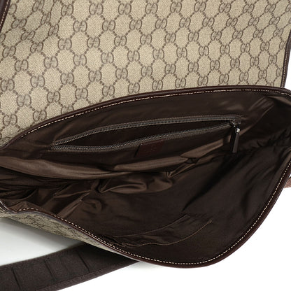 Gucci GG Plus Monogram Large Interlocking G Flap Messenger Bag Beige Dark Brown 5 of 9