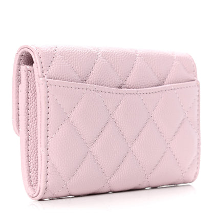Chanel Caviar Quilted Flap Card Holder Wallet Light Pink 2 of 4
